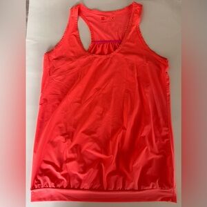 Xersion Women's Tank Top - Vibrant Orange/Pink Fitted Hem